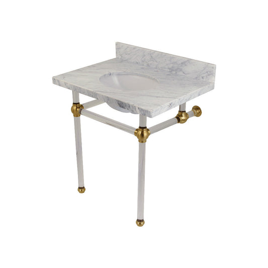 Templeton 30 Inch Console Sink in Carrara Marble