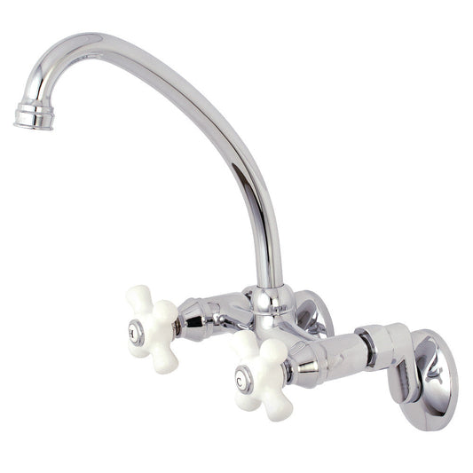Kingston Wall Mount Kitchen Faucet in Polished Chrome