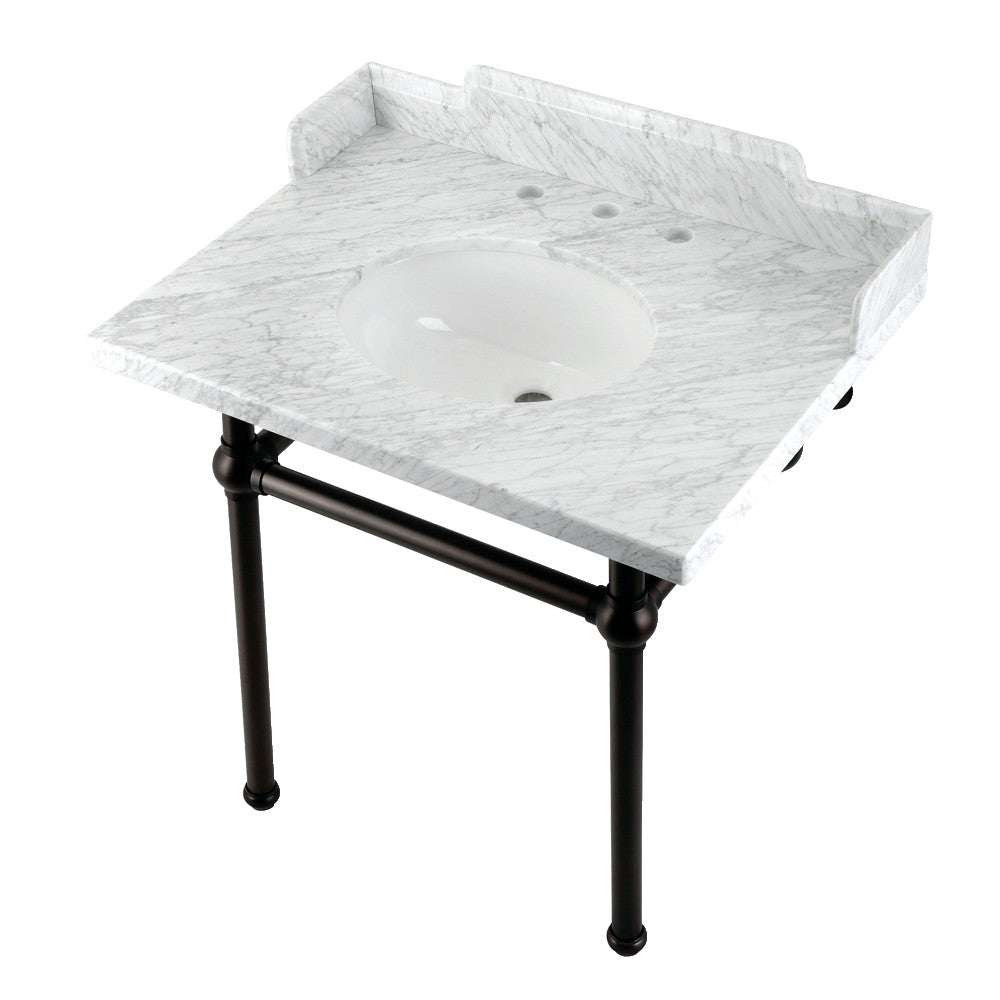 Pemberton 30 Inch Console Sink in Carrara Marble