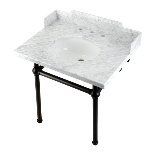 Pemberton 30 Inch Console Sink in Carrara Marble