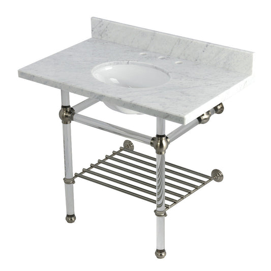 Templeton 36 Inch Console Sink in Carrara Marble