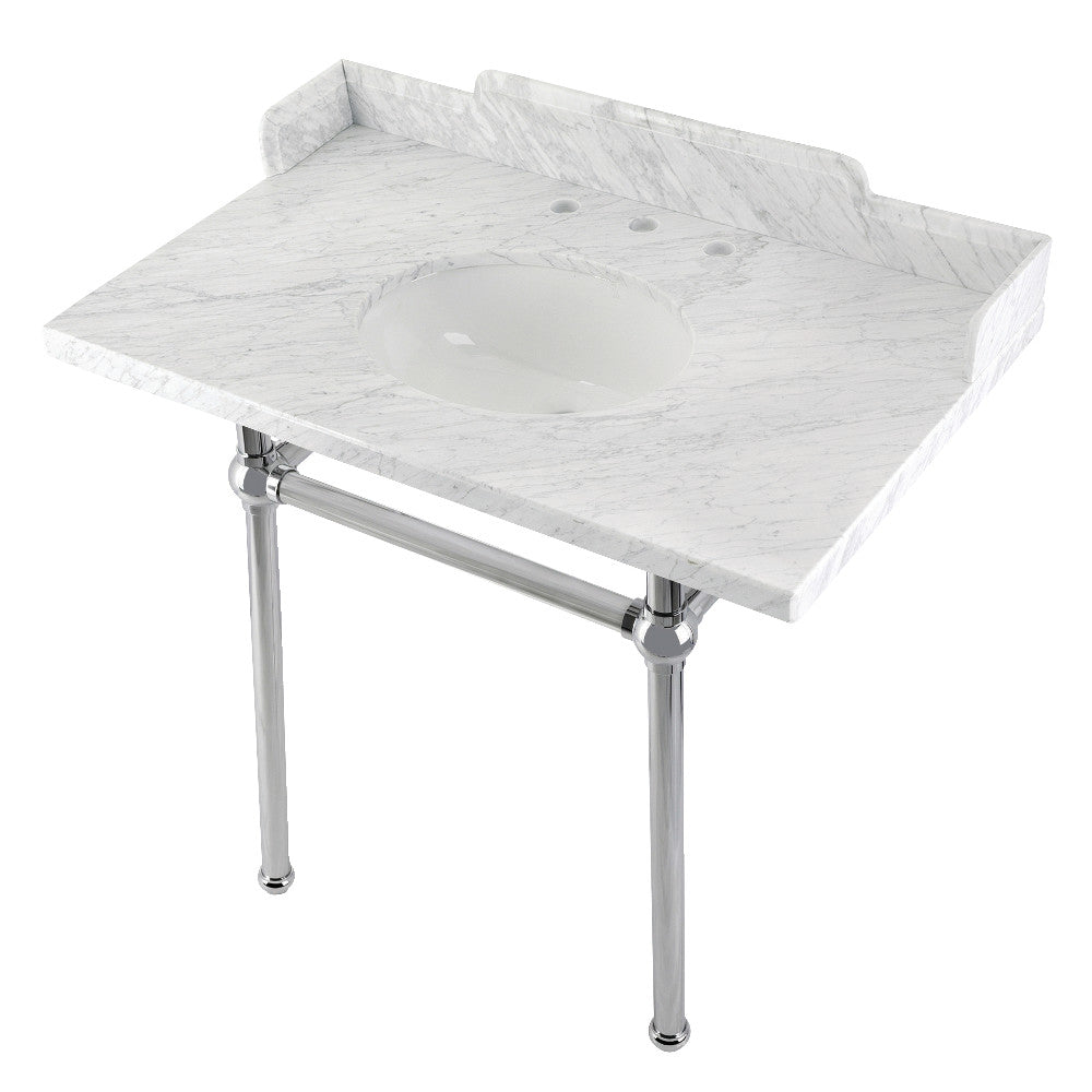 Pemberton 36 Inch Console Sink in Carrara Marble