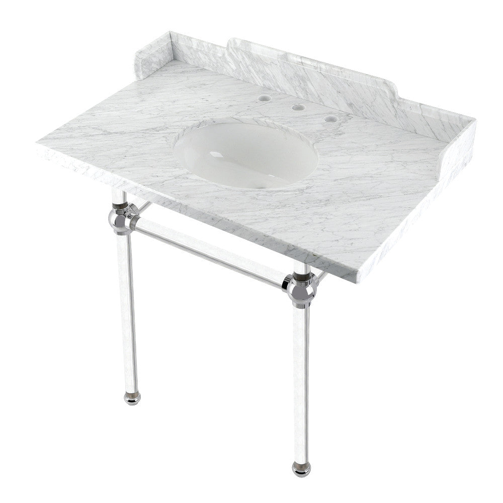 Pemberton 36 Inch Console Sink in Carrara Marble