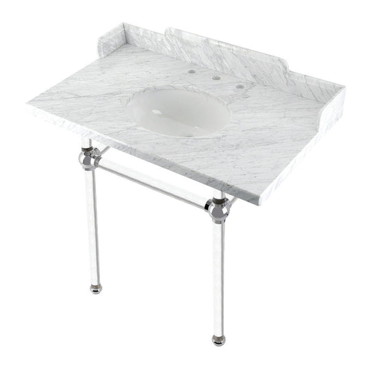 Pemberton 36 Inch Console Sink in Carrara Marble