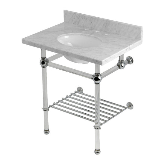 Templeton 30 Inch Console Sink in Carrara Marble