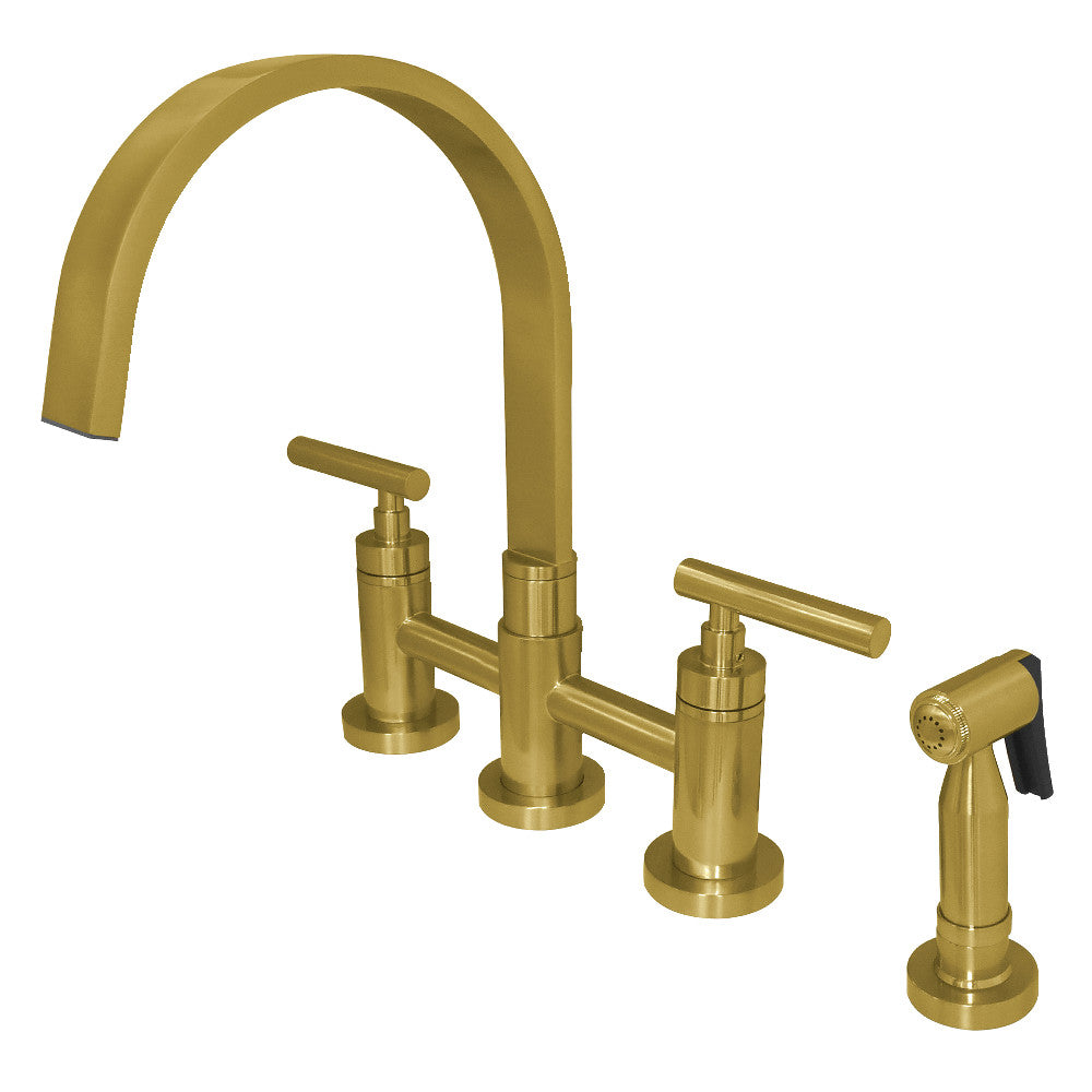 Manhattan Bridge Kitchen Faucet in Brushed Brass