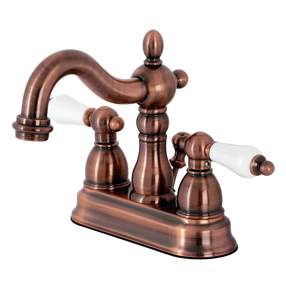 Heritage 4 Inch Centerset Bathroom Faucet in Antique Copper