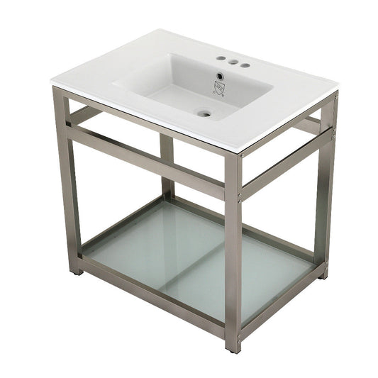 Quadras 31.13 Inch Console Sink in White