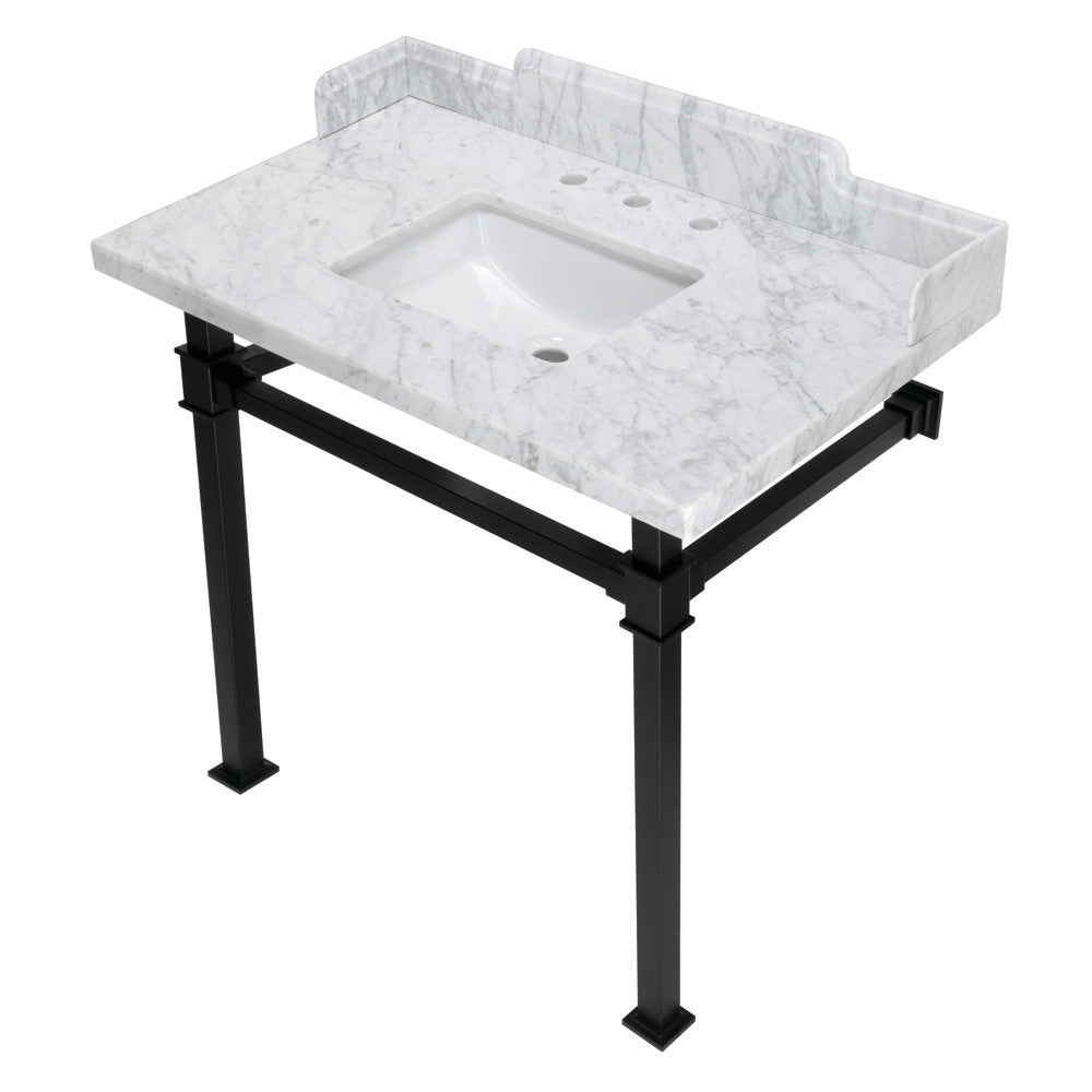 Viceroy 36 Inch Console Sink in Carrara Marble
