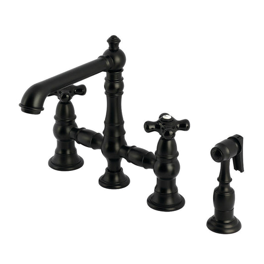 Duchess Bridge Kitchen Faucet in Matte Black