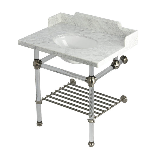 Pemberton 30 Inch Console Sink in Carrara Marble