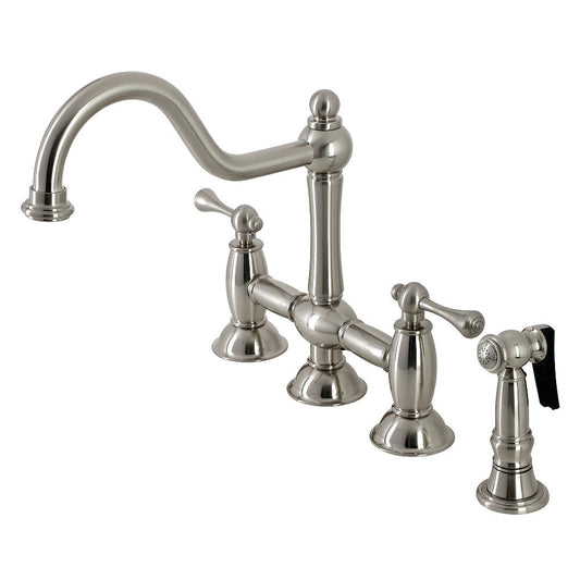 Restoration Bridge Kitchen Faucet in Brushed Nickel