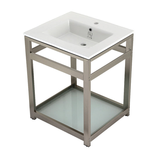 Quadras 25.19 Inch Console Sink in White