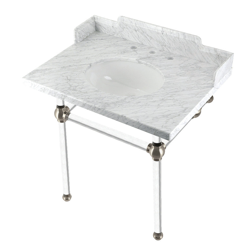 Pemberton 30 Inch Console Sink in Carrara Marble