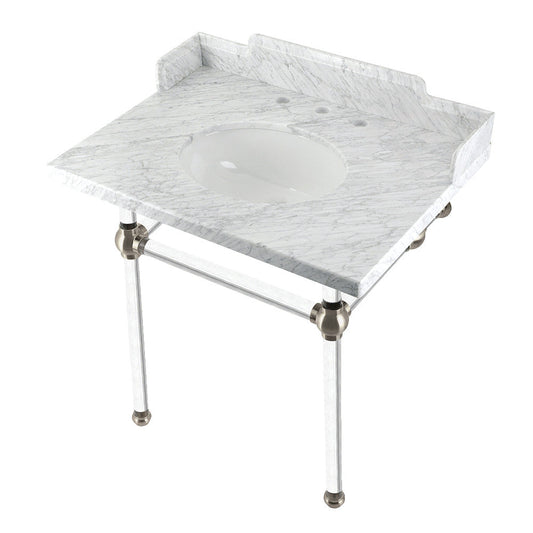 Pemberton 30 Inch Console Sink in Carrara Marble