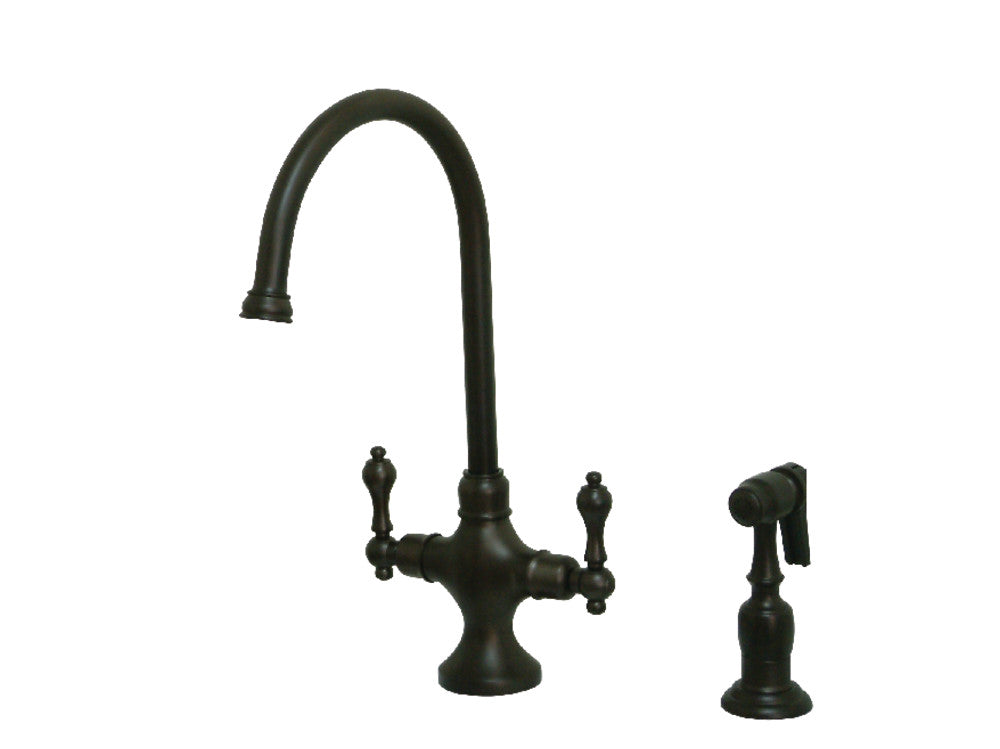 Vintage Two Handle Single-Hole Kitchen Faucet in Oil Rubbed Bronze