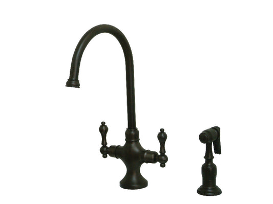 Vintage Two Handle Single-Hole Kitchen Faucet in Oil Rubbed Bronze