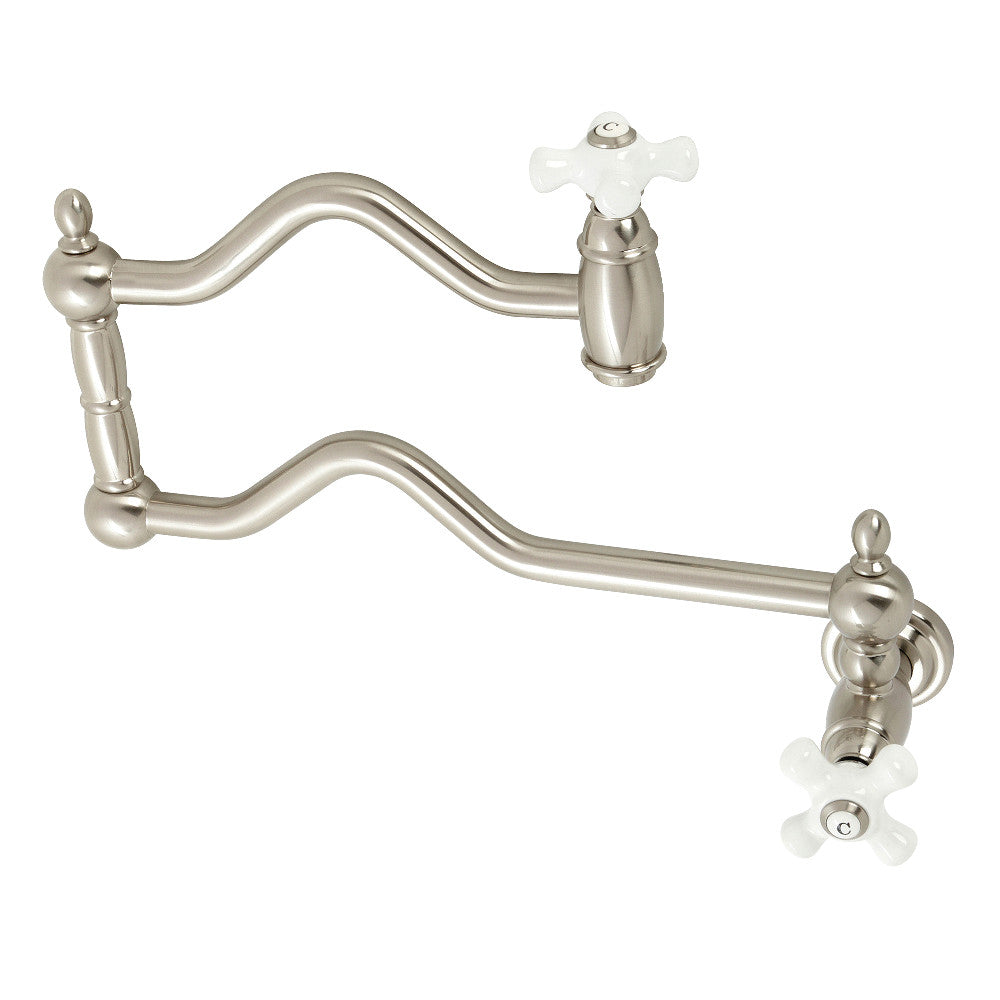 Heritage Pot Filler Faucet in Brushed Nickel