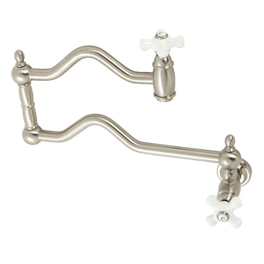 Heritage Pot Filler Faucet in Brushed Nickel