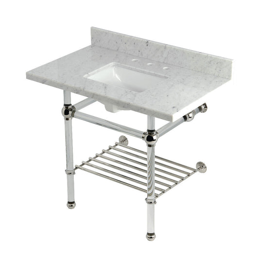 Templeton 36 Inch Console Sink in Carrara Marble