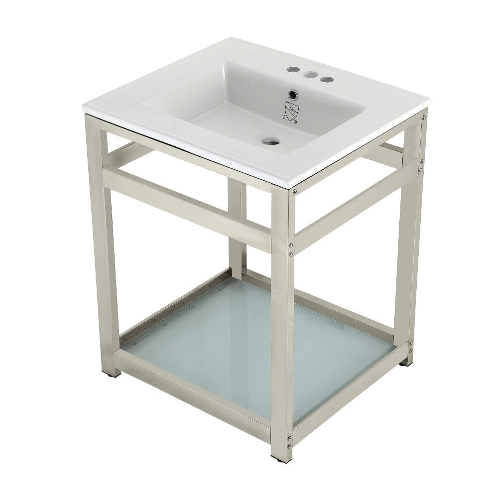 Quadras 25.19 Inch Console Sink in White
