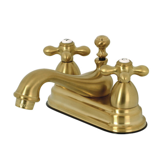 Restoration 4 Inch Centerset Bathroom Faucet in Brushed Brass