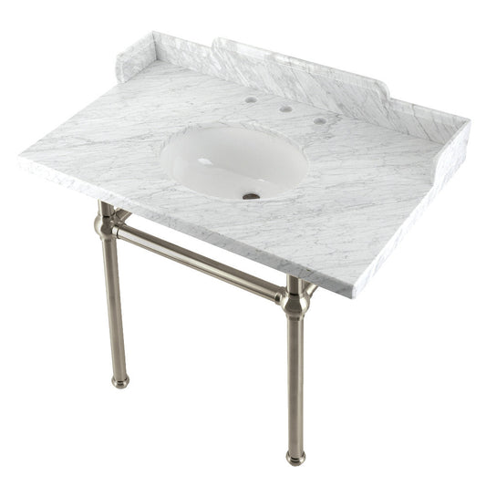 Pemberton 36 Inch Console Sink in Carrara Marble