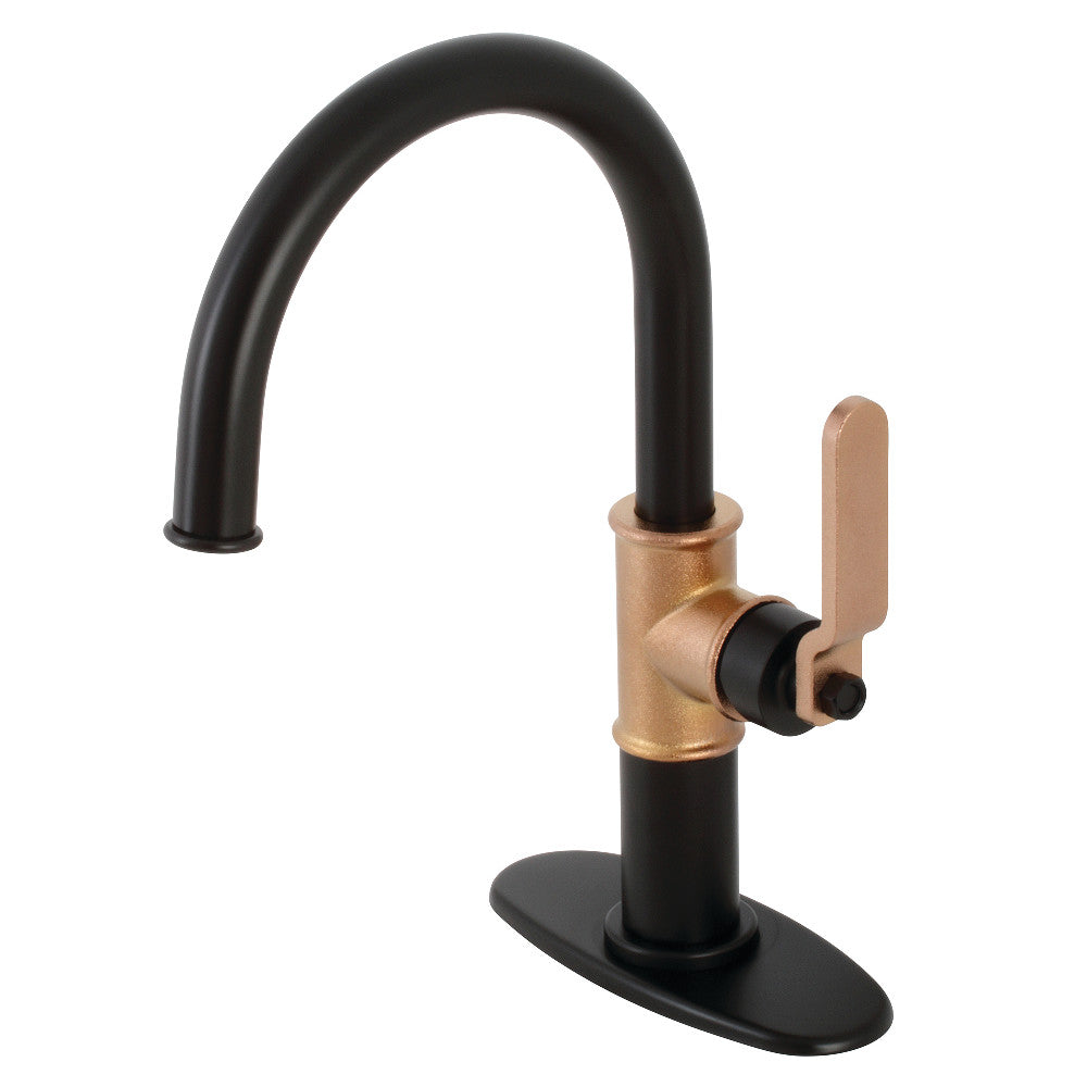 Whitaker Single-Hole Bathroom Faucet in Matte Black/Rose Gold
