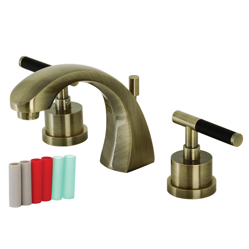 Kaiser Widespread Bathroom Faucet in Antique Brass