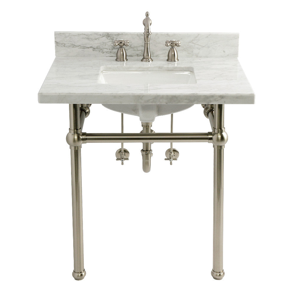 Templeton 30 Inch Console Sink in Carrara Marble