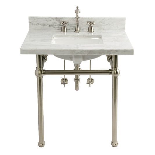 Templeton 30 Inch Console Sink in Carrara Marble