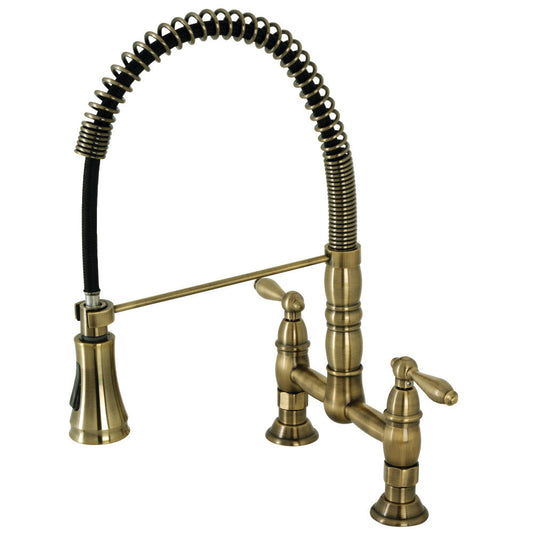 Heritage Pre-Rinse Kitchen Faucet in Antique Brass