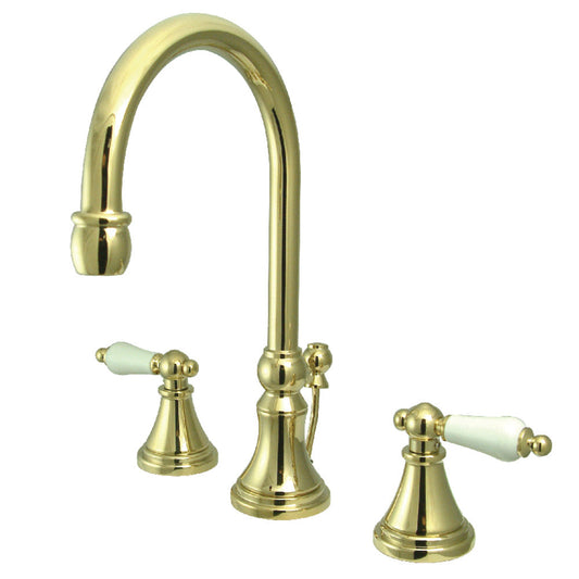Governor Widespread Bathroom Faucet in Polished Brass