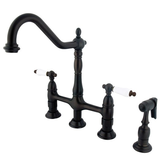 Heritage Bridge Kitchen Faucet in Oil Rubbed Bronze