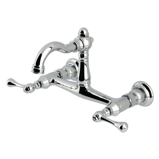 Vintage Wall Mount Kitchen Faucet in Polished Chrome