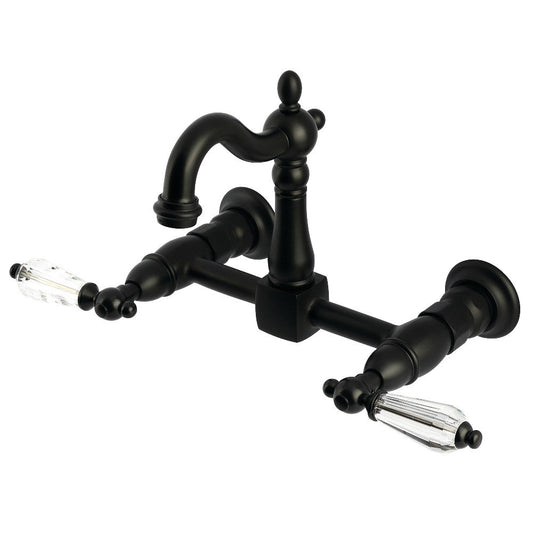 Willshire Wall Mount Kitchen Faucet in Matte Black
