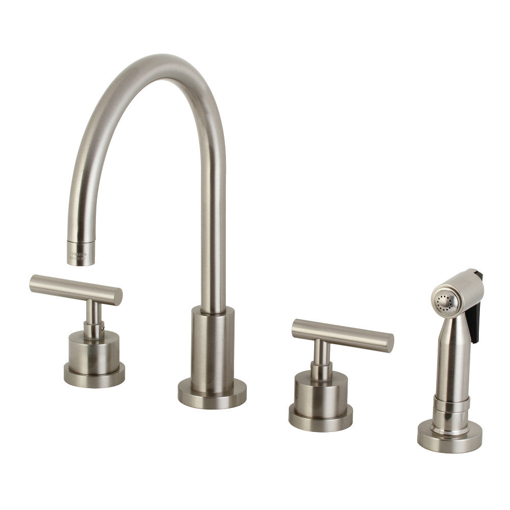 Manhattan Widespread Kitchen Faucet in Brushed Nickel