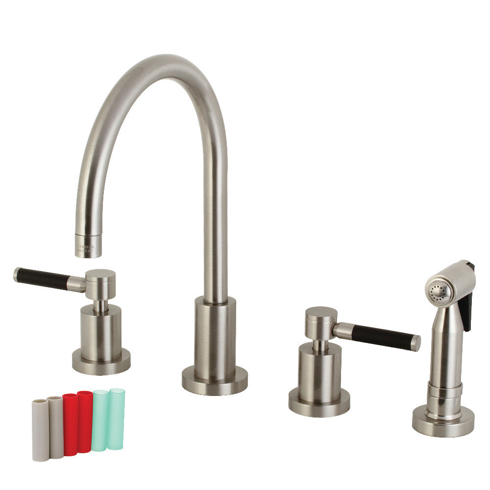 Kaiser Widespread Kitchen Faucet in Brushed Nickel