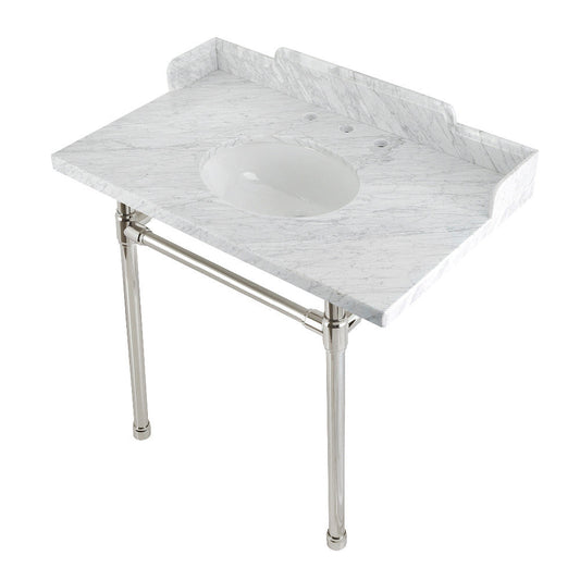 Dreyden 36 Inch Console Sink in Carrara Marble