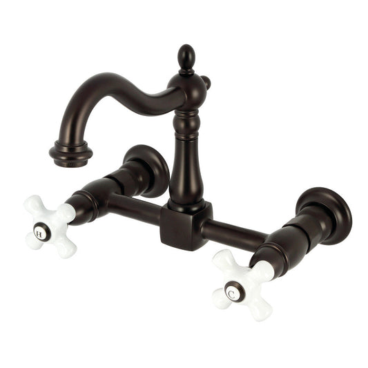 Heritage Wall Mount Kitchen Faucet in Oil Rubbed Bronze