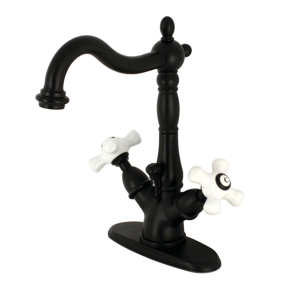 Heritage 4 Inch Centerset Bathroom Faucet in Matte Black