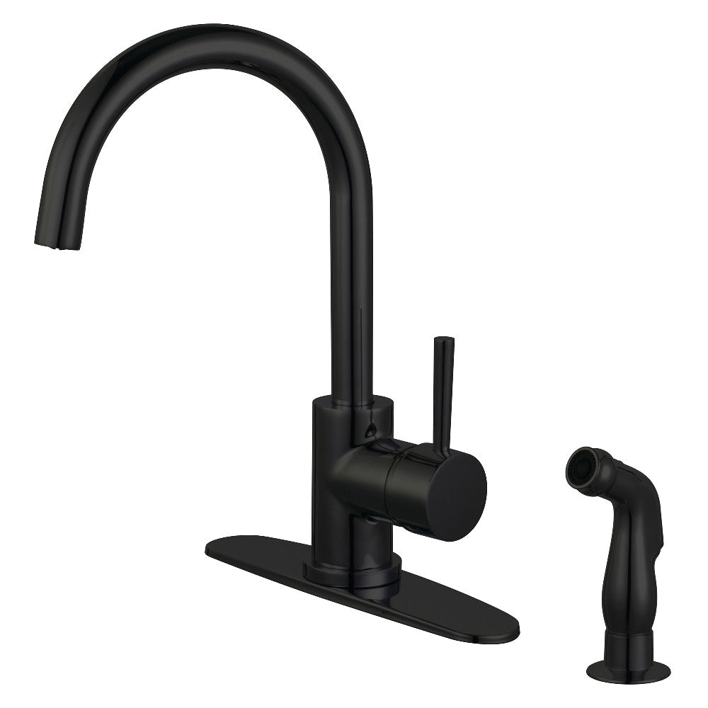 Concord One Handle Kitchen Faucet in Matte Black