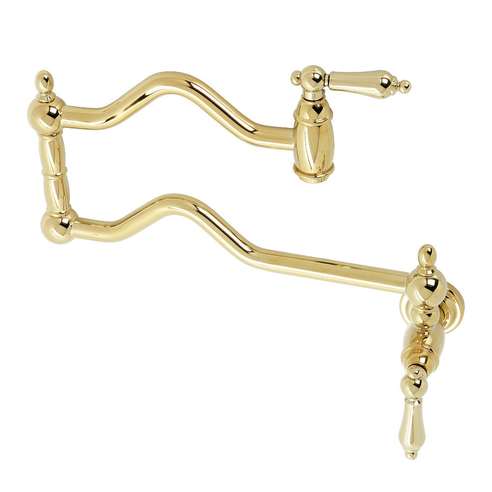 Heritage Pot Filler Faucet in Polished Brass
