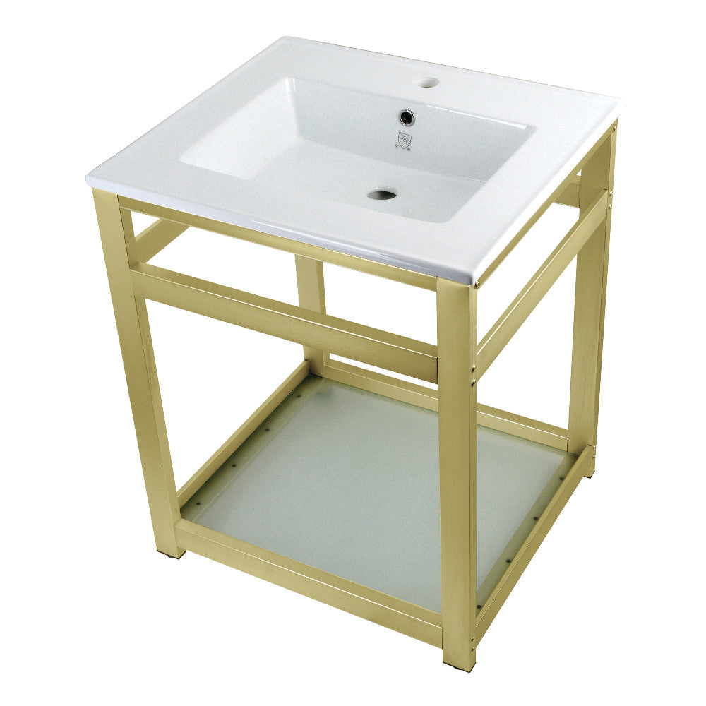 Quadras 25.19 Inch Console Sink in White