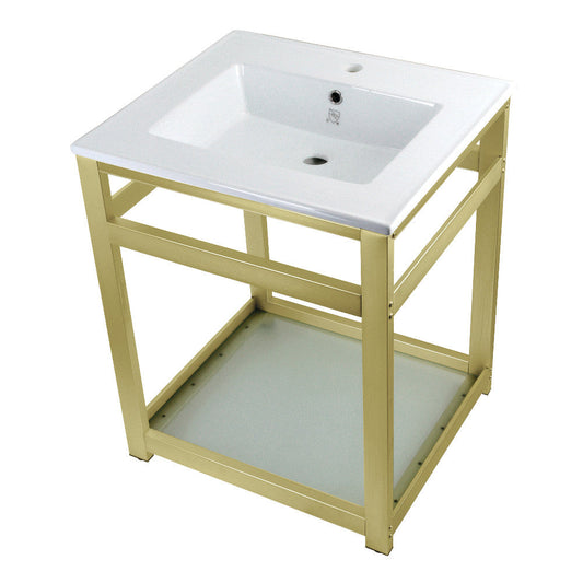 Quadras 25.19 Inch Console Sink in White