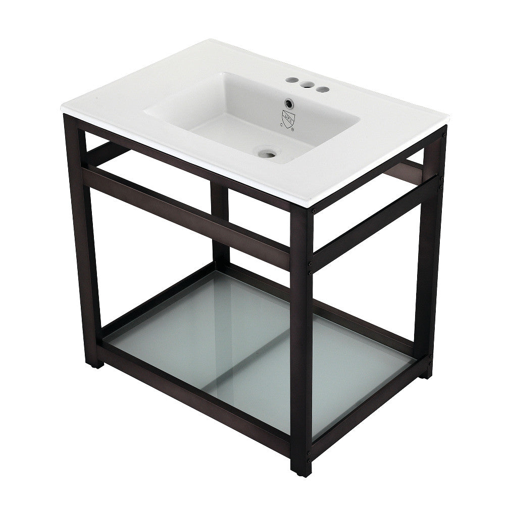 Quadras 31.13 Inch Console Sink in White
