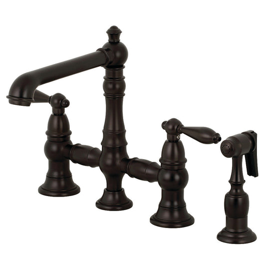 English Country Bridge Kitchen Faucet in Oil Rubbed Bronze