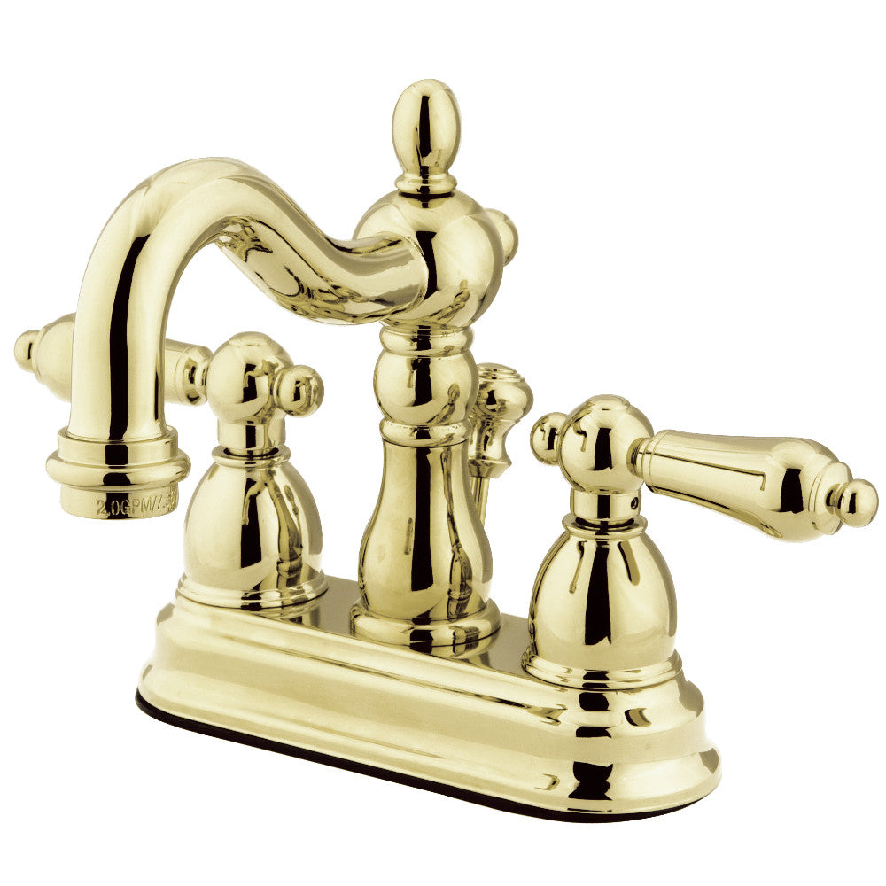 Heritage 4 Inch Centerset Bathroom Faucet in Polished Brass