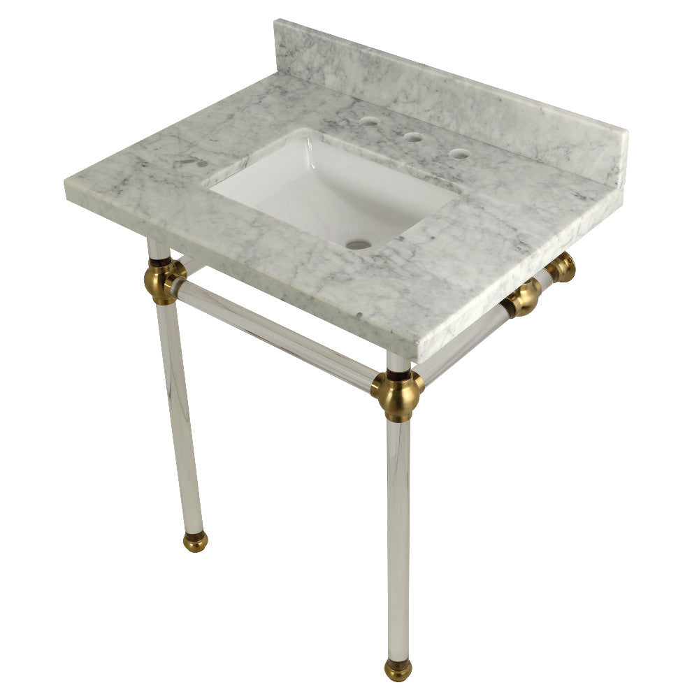 Templeton 30 Inch Console Sink in Carrara Marble