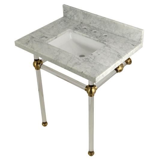 Templeton 30 Inch Console Sink in Carrara Marble